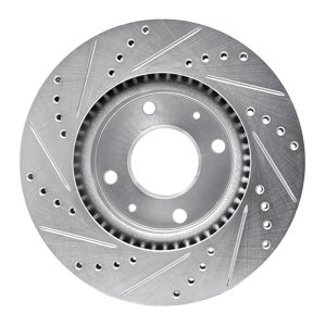 Hyundai Sonata Brake Rotor (1) - Front Right - R1 Concepts - Drilled & Slotted - Silver - `02-`06